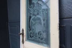 Art Nouveau Door With Etched Glass Pane