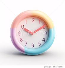 Pastel Clock 3d Clay Icon On White