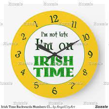 Irish Time Backwards Numbers Clock