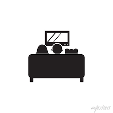 Family Watching Tv On The Couch Icon