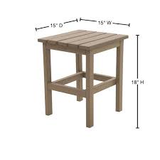 Durogreen Icon Weathered Wood Square Plastic Outdoor Side Table