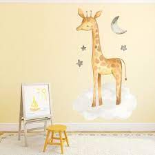 Giraffe Moon Stars Baby Nursery Wall
