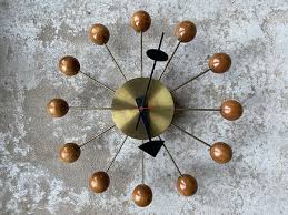 Ball Clock In Brass And Wood By George