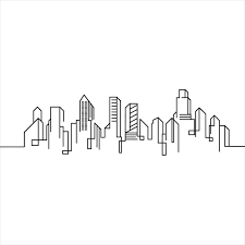 City Building Line Art Vector Icon