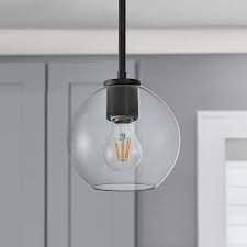 Smoke Grey Glass Globe Pendant Lamp