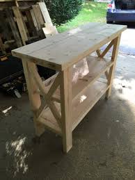 Rustic X Console Table Size Modified