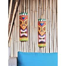 20 In Tiki Mask Colorful Hawaiian Polynesian Tropical Decor