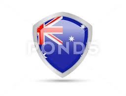 Metal Shield With Australia Flag On