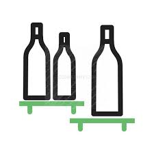 Bottles Shelf Line Green Black Icon