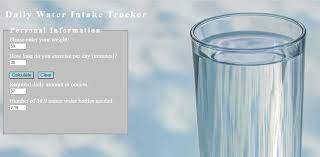 simple daily water intake tracker using