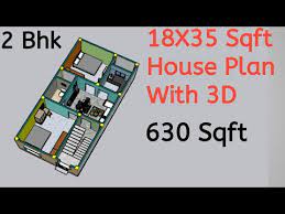 18x35 Sqft House Plan With 3d Ll 630