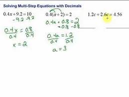 Solve A Two Step Equation With Decimals