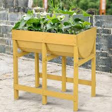 28 3 In Raised Wooden Planter Vegetable Flower Bed With Liner