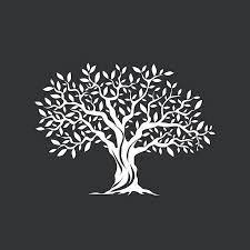Olive Tree Silhouette Icon Isolated On