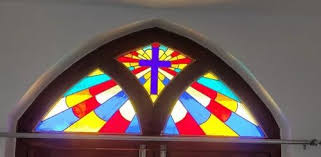 Multicolor Stained Glass Window Wooden