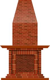 Vintage Brick Fireplace Clipart Design