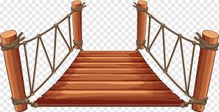 Wooden Bridge With Rope Attached Png