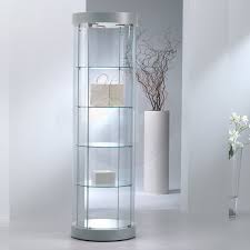 Curved 2 Tall Round Glass Showcase 56cm