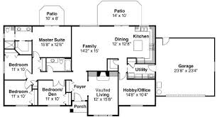 Ranch Style House Plan 4 Beds 2 Baths