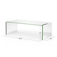 42 0 X 19 7 X 14 Tempered Glass Coffee Table Color Transpa