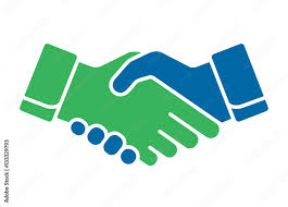 Handshake Icon In Blue And Green Color