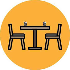 Dining Table Filled Outline Icon