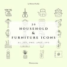 Household And Furniture Icon Set Hand