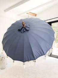 Blue Bali Patio Fringe Umbrella 6ft