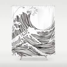 Big Wave Shower Curtain By Elle Ivy