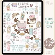 Coffee Planner Icon Stickers Boho
