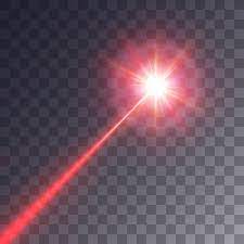 red laser beam isolated on transpa