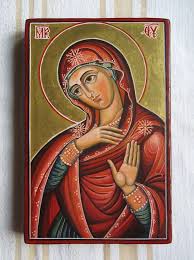 Virgin Mary Byzantine Icon Handmade