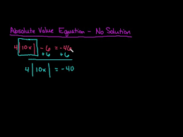 Absolute Value Equation No Solution