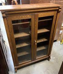 Antique Oak Two Door Bookcase 4