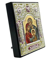 Holy Family Silk Screen Icon Enameled