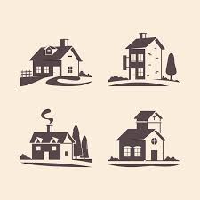 Free Vector Flat Design House Silhouettes