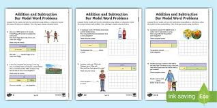 And Subtraction Bar Model Word Problems