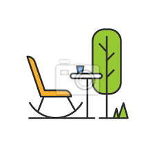 Outdoor Space Color Icon Rocking Chair