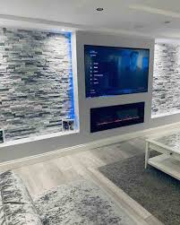 Wall Mounted Electric Fire And Wall Hung Tv