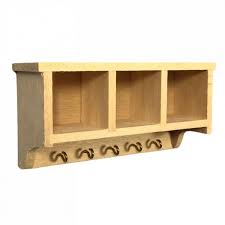 Ba027 Barewood Hall Shelf With Hooks