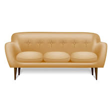 White Leather Sofa Icon Realistic