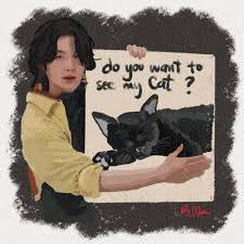 Wall Art Suga Painter Yoongi Black Cat