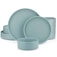 Vancasso Venus 12 Pieces Blue Stoneware Dinnerware Set Service For 4