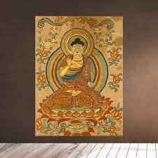 Buddha Sakyamuni On Lotus Old Painting