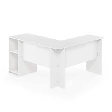 Furinno Indo L Shaped Desk With Bookshelves White
