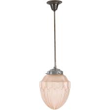 Vintage Art Deco Pendant Lamp In Pink