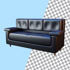 Cozy Lather Sofa Set Icon Isolated 3d