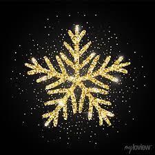 Gold Glitter Textured Snowflake Icon On