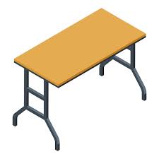 Folding Outdoor Table Icon Isometric Of