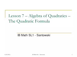 The Quadratic Formula Powerpoint